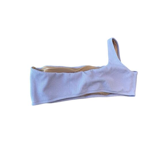 J.Crew Ribbed Textured One-Shoulder Swim Bikini Top Bathing Suit Lavender Sz 3X - Picture 8 of 10